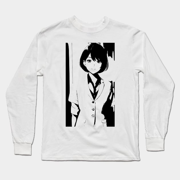 Anime Girl In Office Uniform 13 Long Sleeve T-Shirt by SanTees